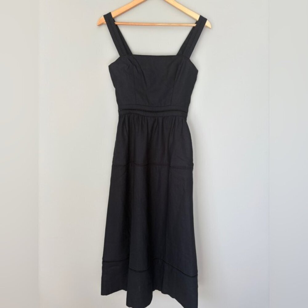 NEW Reformation Everett Sleeveless Linen Embroidered Midi Dress | US 6 UK 10 - Picture 6 of 13
